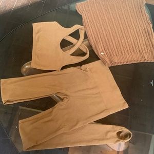 Hand dyed Lune active sweater athleisure set